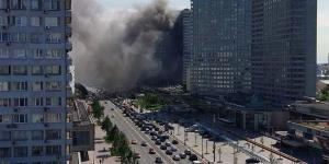 В центре Москвы затруднено движение из-за пожара