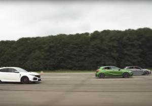 Audi RS3, AMG A45, Civic Type R, Golf R и Focus RS сравнили в дрэге