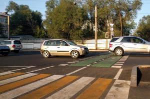 Зеленая разметка появилась на улицах Алматы
