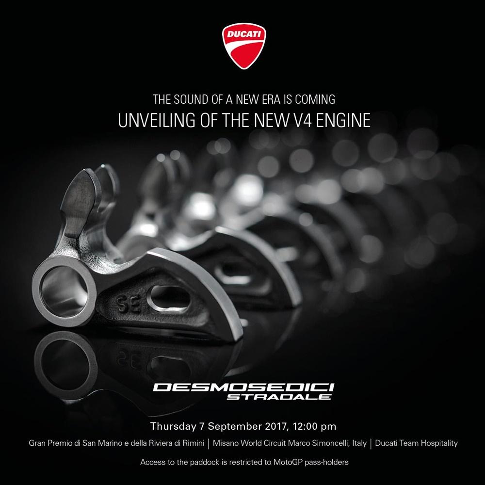 Новый двигатель Ducati V4 называется «Desmosedici Stradale»