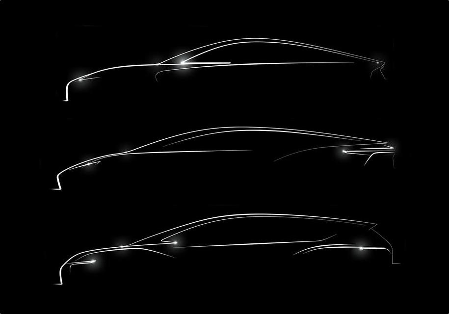 Стартап Detroit Electric показал силуэты трех будущих электромобилей