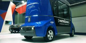 Первый российский беспилотный автобус показали во Франкфурте

