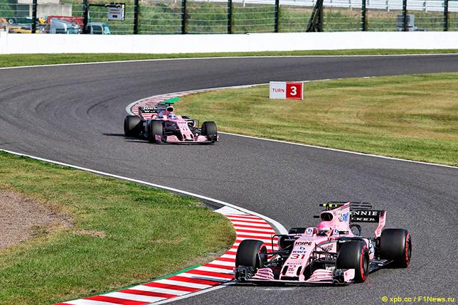 Force India: 13-й двойной финиш в очках в сезоне