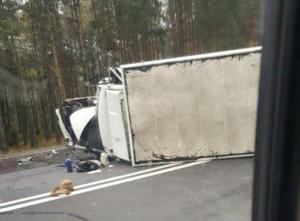 Под Брестом пьяный водитель грузовика врезался в экскаватор