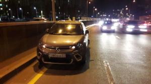 Mercedes водителя-лихача опрокинулся на крышу в туннеле по Саина