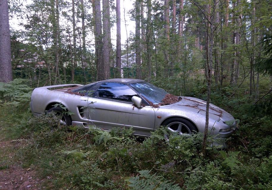 В питерском лесу нашли брошенную Honda NSX