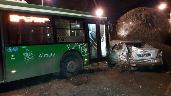 Ночное ДТП в Алматы: Двое в больнице, водитель убежал