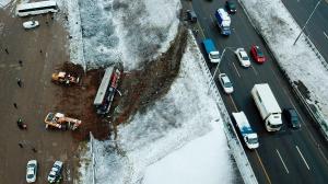 В Подмосковье перевернулся рейсовый автобус с людьми