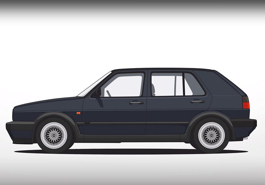Эволюцию 7 поколений Volkswagen Golf показали в 1,5-минутном видео