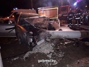 В Бресте Audi на огромной скорости влетела в Volkswagen: пострадали шесть человек