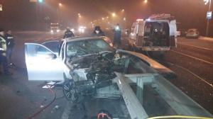 Жуткое ДТП в Алматы: Отбойник пробил салон BMW