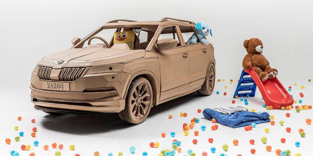 Skoda сделала картонный Karoq в натуральную величину