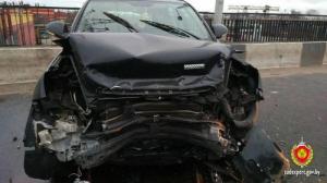 В Минске в столкновении трех автомобилей пострадали три человека