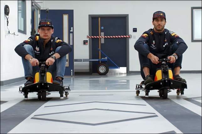 Видео: Риккардо и Ферстаппен гоняются на базе Red Bull