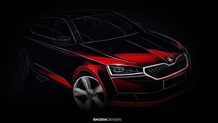 Skoda показала официальный скетч обновлённой Fabia