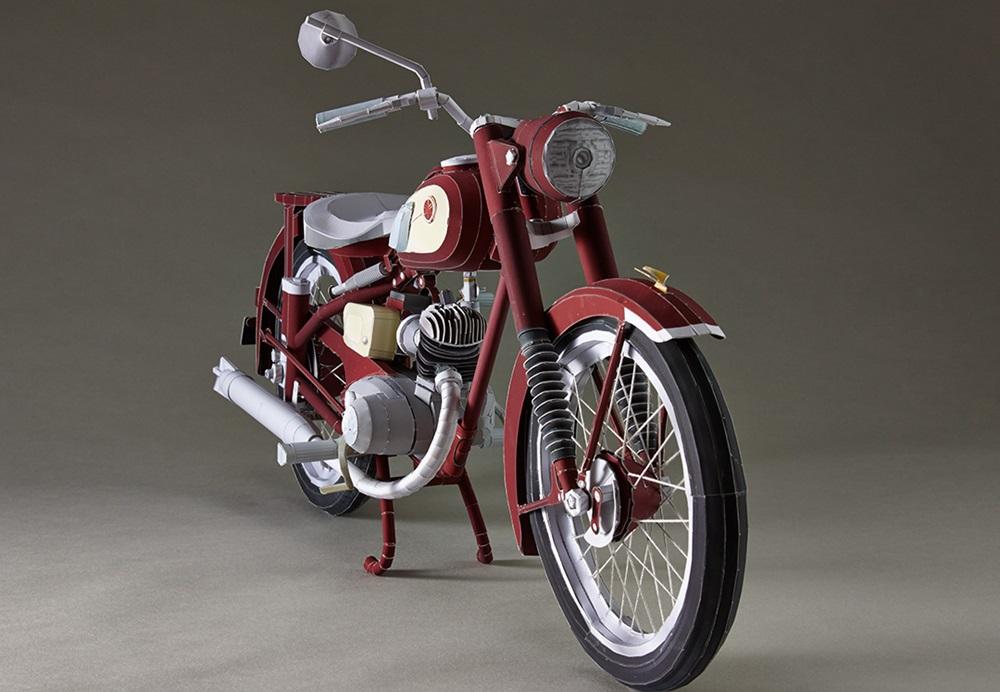 Yamaha Papercraft: Бумажный мотоцикл Yamaha YA-1