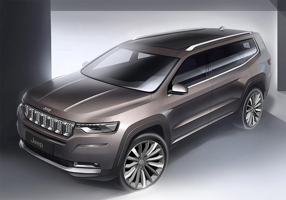 Jeep раскрыл внешность семиместного внедорожника