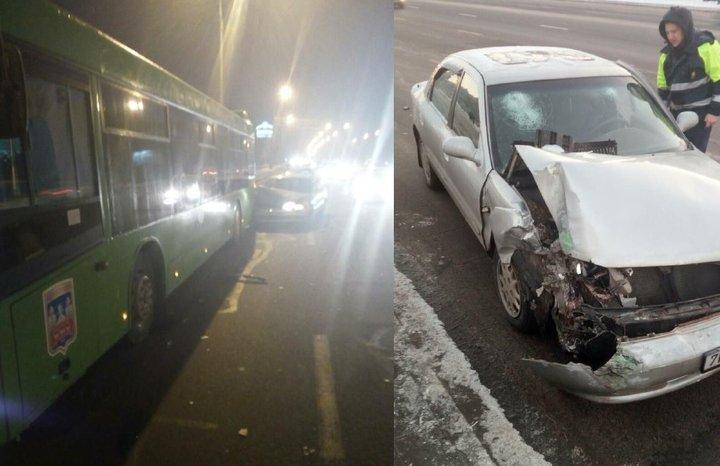 Утром в Минске пьяный водитель протаранил рейсовый автобус