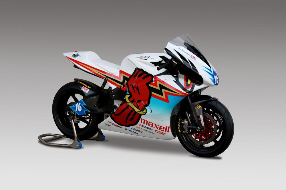 Электроцикл Mugen Shinden на трассе Твин Ринг Мотеги