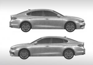 В России запатентовали дизайн большого седана Hyundai