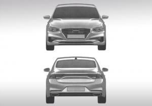 В России запатентовали дизайн большого седана Hyundai