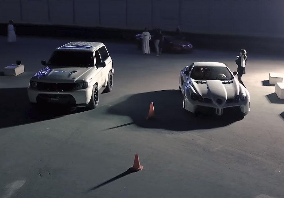 Видео: 1900-сильный Nissan Patrol против Mercedes-Benz SLR McLaren