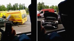 На Кутузовском проспекте столкнулись шесть автомобилей и «скорая»