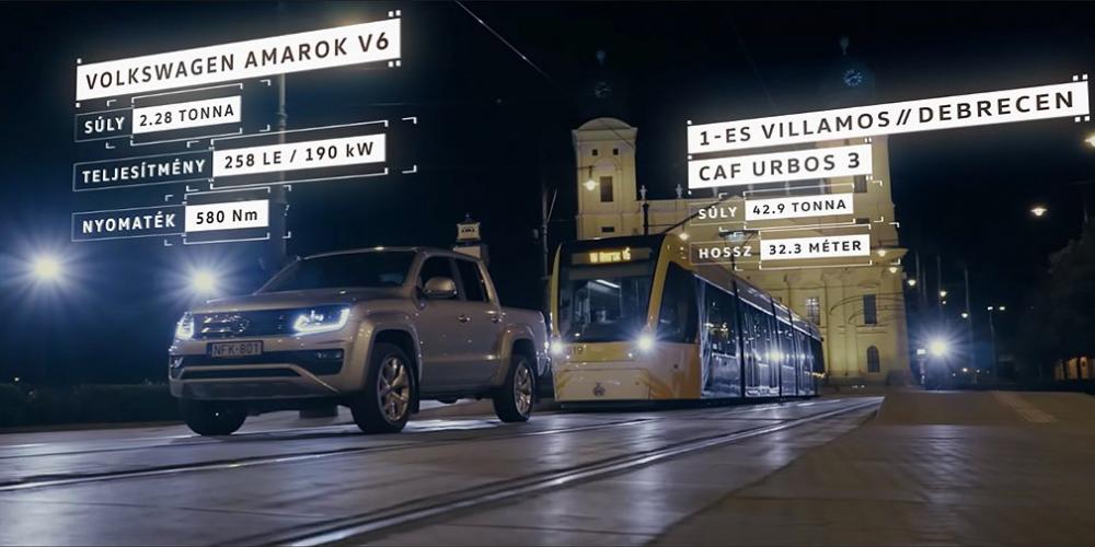 Видео: Volkswagen Amarok буксирует 49-тонный трамвай