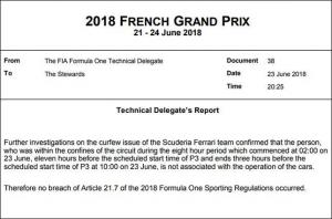 С Ferrari сняли нарушение комендантского часа
