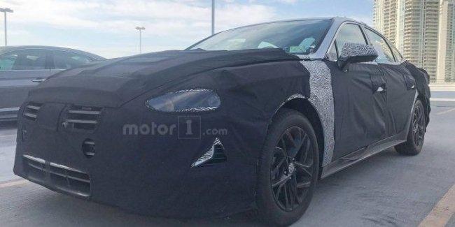 Новую Hyundai Sonata получилось сфотографировать во время дорожных тестов