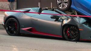 Lamborghini Huracan Spyder заехал под Honda Civic