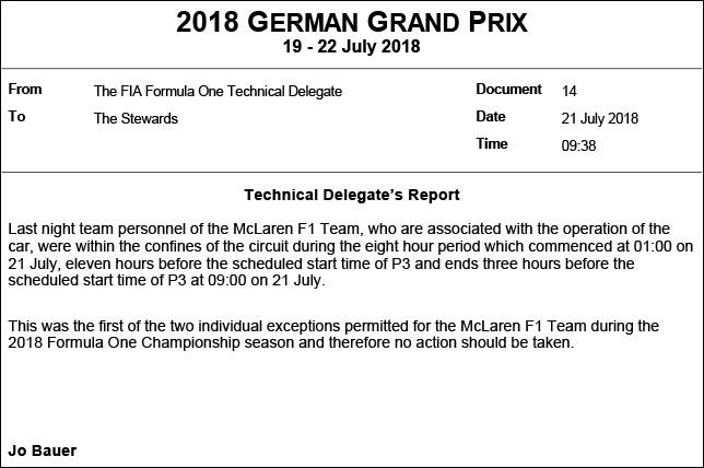 В McLaren нарушили правило комендантского часа