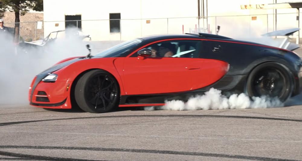 Видео: «пончики» на заднеприводном Bugatti Veyron