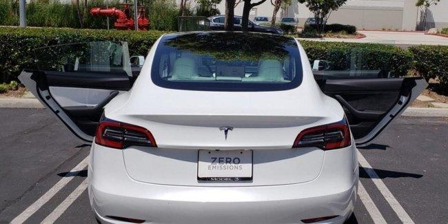 Покупатель получил Tesla Model 3 с одной коричневой дверью
