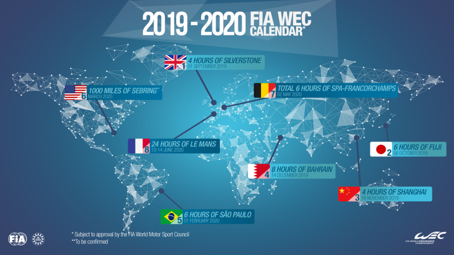 Опубликован финальный календарь WEC на сезон 2019-2020 годов