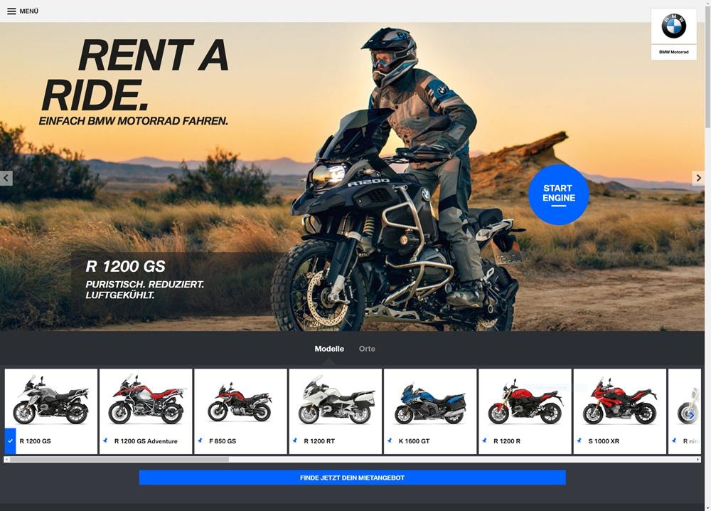 Компания BMW Motorrad тестирует программу Rent a Ride