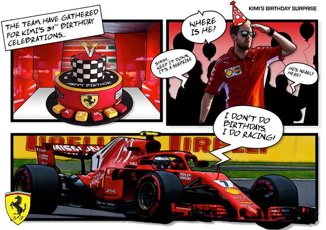 В Ferrari поздравили Кими с 39-летием
