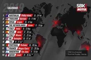 Предварительный календарь чемпионате мира WSBK 2019
