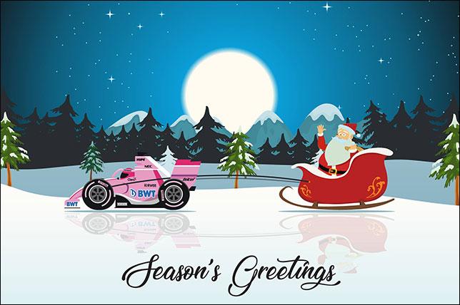 Новогодняя открытка от Racing Point Force India
