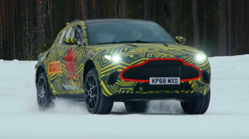 Видео: Aston Martin тестирует свой первый кроссовер зимой