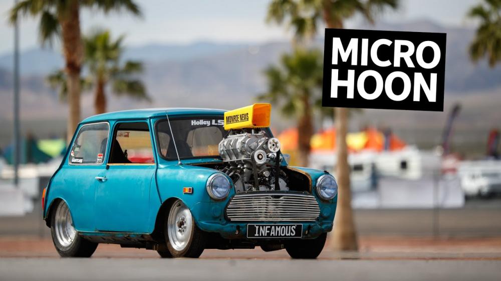 Посмотрите, как 600-сильный Mini Cooper за секунды уничтожает шины