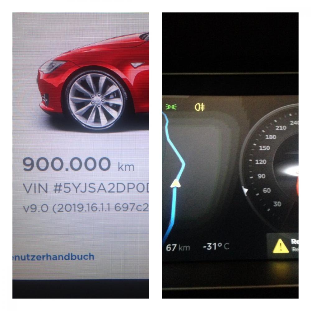 Скриншот с электронной приборной панели Tesla Хансйорга Геммингена