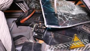 Mercedes врезался в ассенизаторскую машину в Алматы