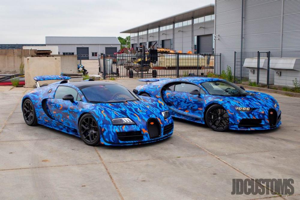 Гиперкары Bugatti Chiron и Veyron диджея Afrojack получили броский винил