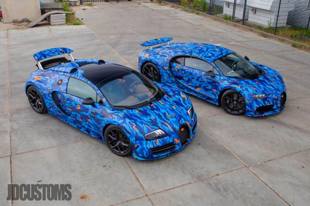 Гиперкары Bugatti Chiron и Veyron диджея Afrojack получили броский винил