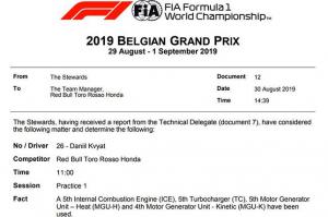 FIA подтвердила штрафы шести пилотов за замену моторов