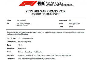 Ferrari оштрафовали на 600 евро