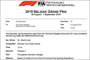 В FIA подтвердили штраф Квята за замену коробки
