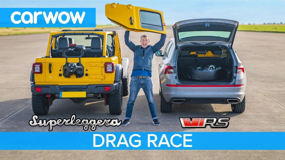 Дизель против бензина: Skoda Kodiaq RS в дрэге с Jeep Wrangler