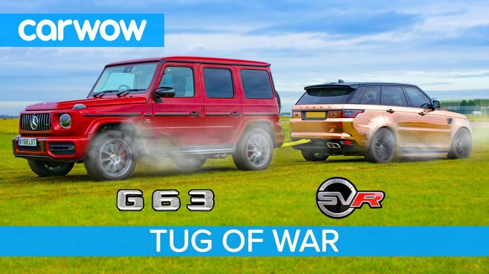 Mercedes G-Class и Range Rover SVR соревнуются в перетягивании каната: видео